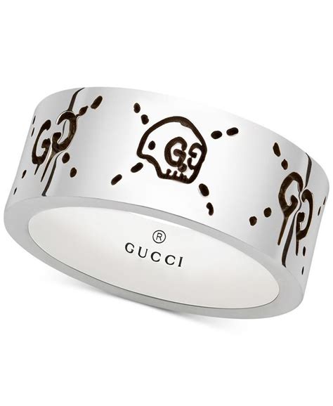 gucci men's silver ghost ring